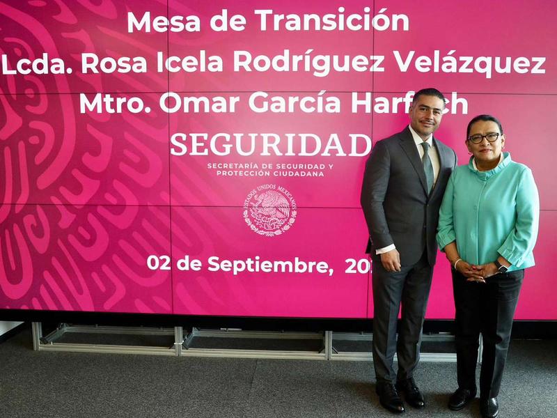 Rosa Icela Rodríguez y Omar García Harfuch se reúnen para revisar transición de la SSPC