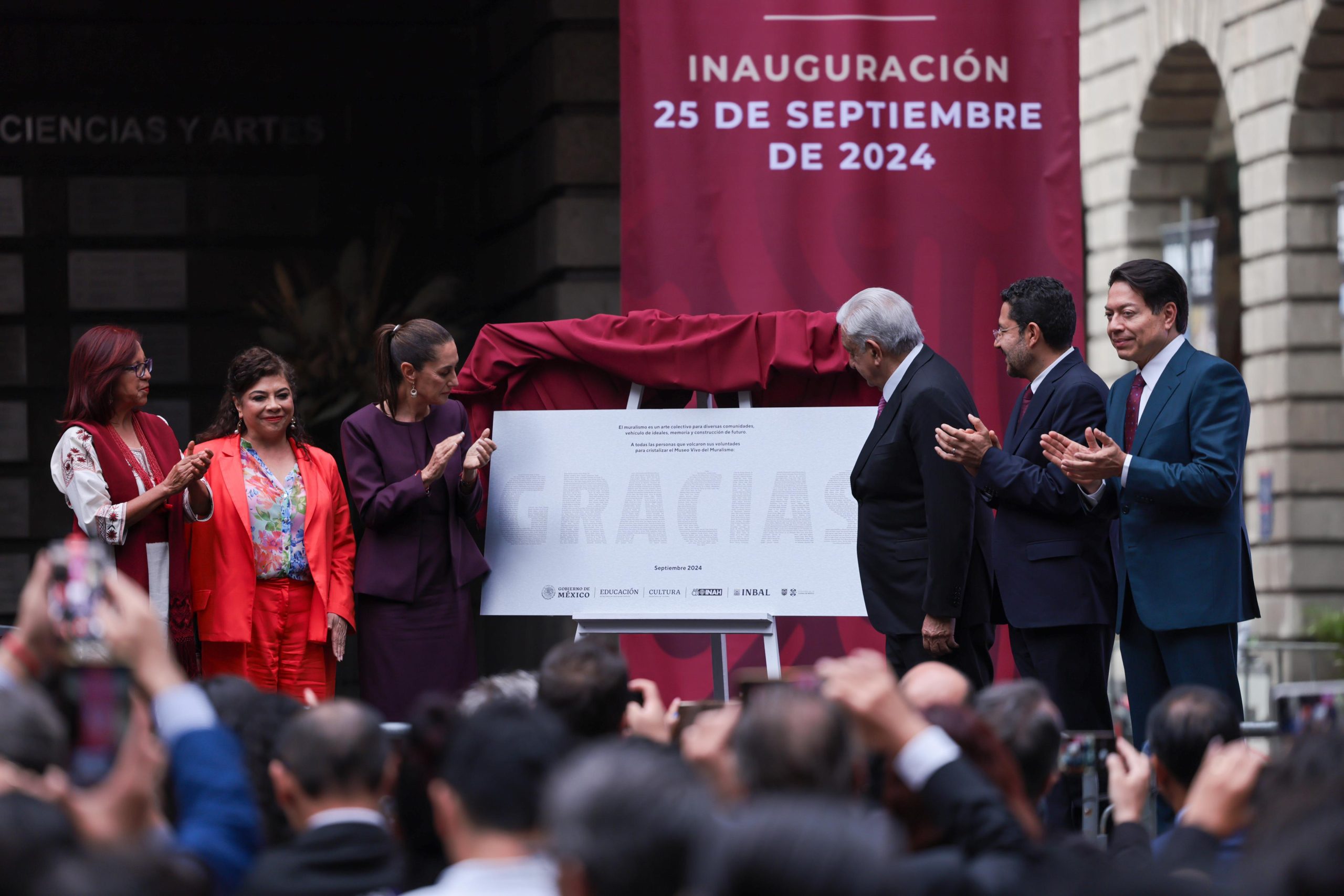 Claudia Sheinbaum destaca el papel del pueblo en la Cuarta Transformación durante inauguración del Museo Vivo del Muralismo