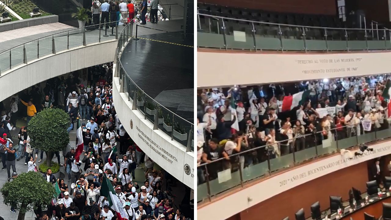 Manifestantes irrumpen en el Senado durante discusión de reforma judicial