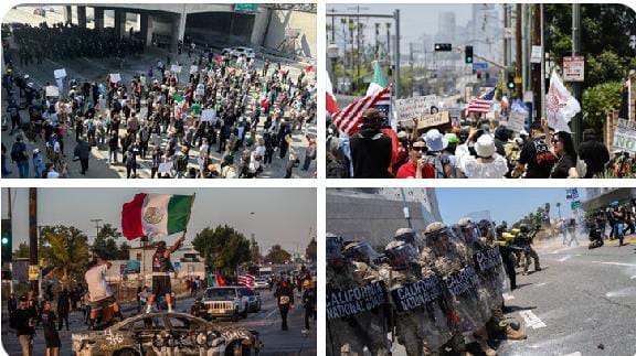 42 MEXICANOS DETENIDOS EN REDADAS EN EU; BANDERA DE MÉXICO SE HACE VIRAL EN PROTESTA