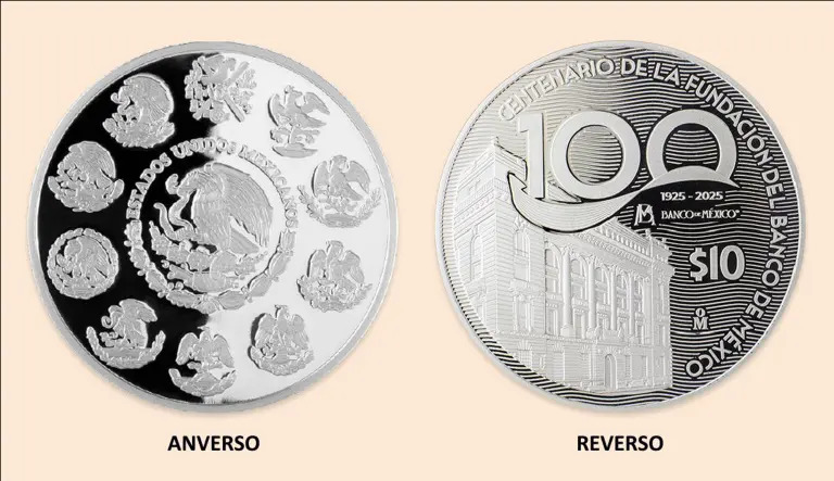 Banxico lanza moneda de plata por su centenario