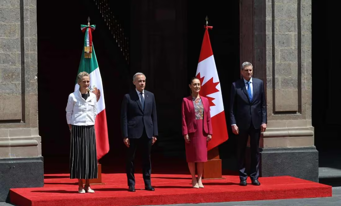 Recibe Sheinbaum en Palacio Nacional a Mark Carney, primer ministro de Canadá
