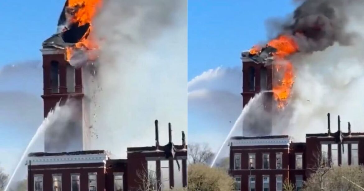 Incendio provoca colapso parcial del histórico Palacio de Justicia en Rome, Georgia
