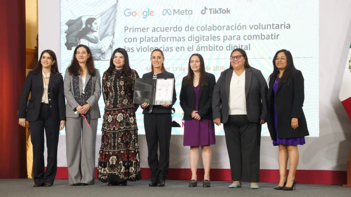 Sheinbaum firma acuerdo con Google, Meta y TikTok contra violencia digital