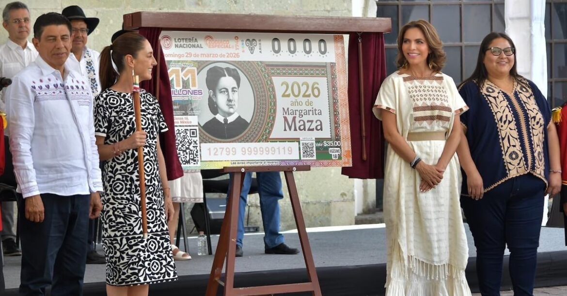 Develan billete conmemorativo de Lotería Nacional en honor a Margarita Maza en Guelatao