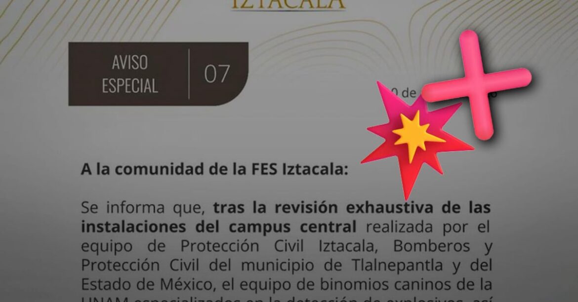 Falsa alarma de bomba en FES Iztacala tras amenaza de tres explosivos