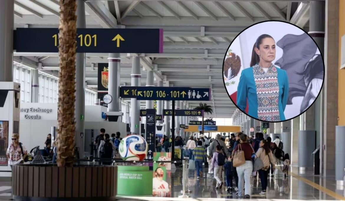 Sheinbaum destaca afluencia en el AIFA; usuarios cuestionan imágenes