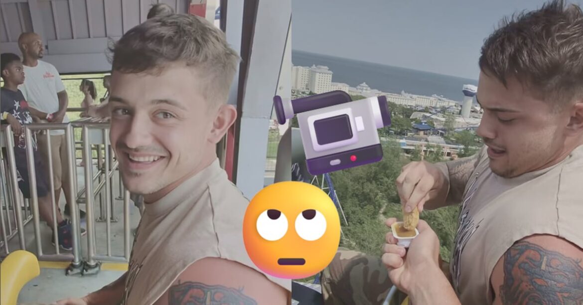 Six Flags veta de por vida a influencer Allen Ferrell por comer nuggets en montaña rusa