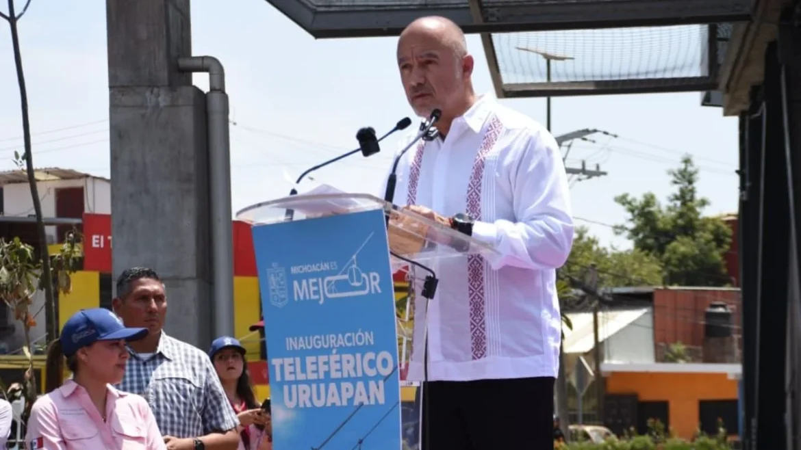 Inaugura SICT Teleférico de Uruapan; anuncian obras de conectividad en Sonora y San Luis Potosí