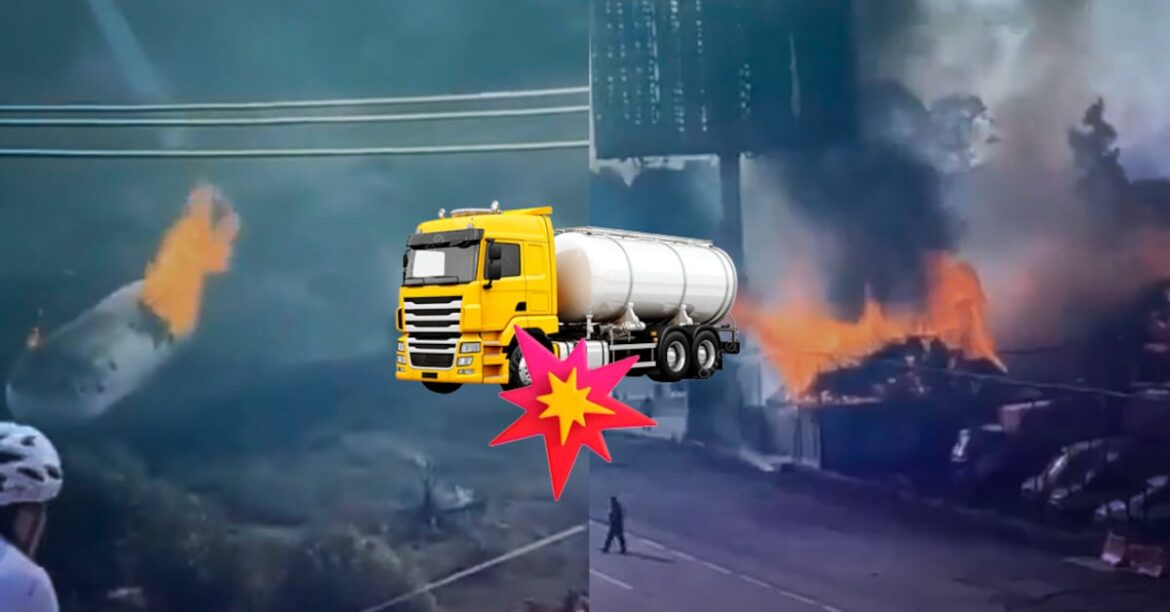 Explosión de pipa de gas LP en carretera Texcoco-Calpulalpan deja dos muertos y una lesionada