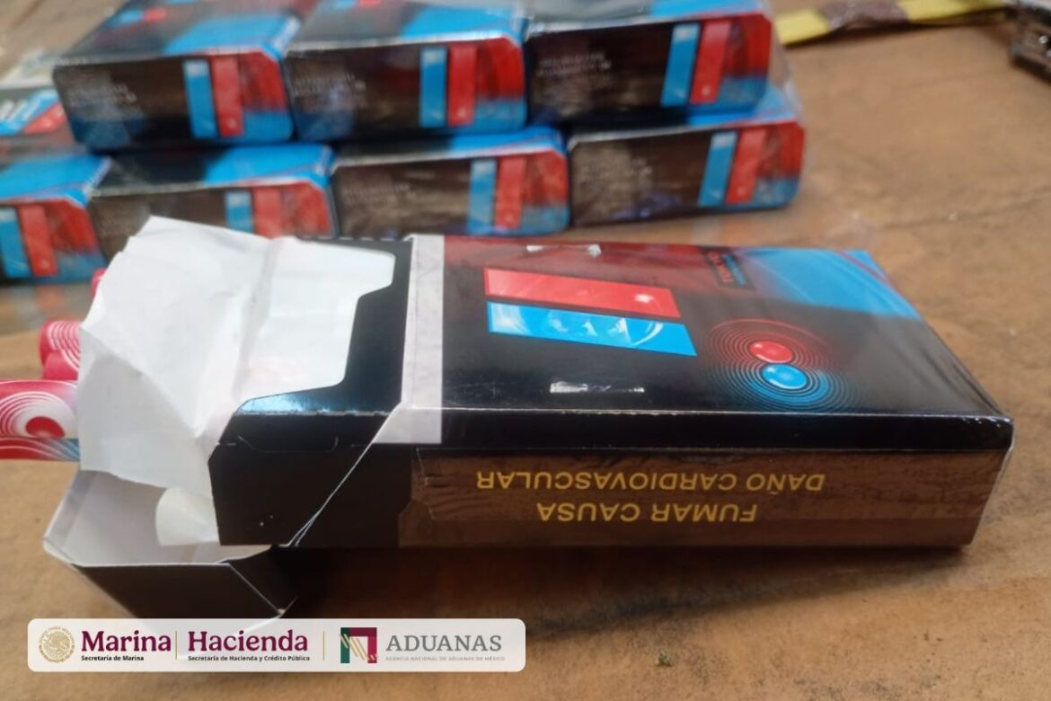 Asegura ANAM 1.2 millones de cigarrillos ilegales de Taiwán en el AICM