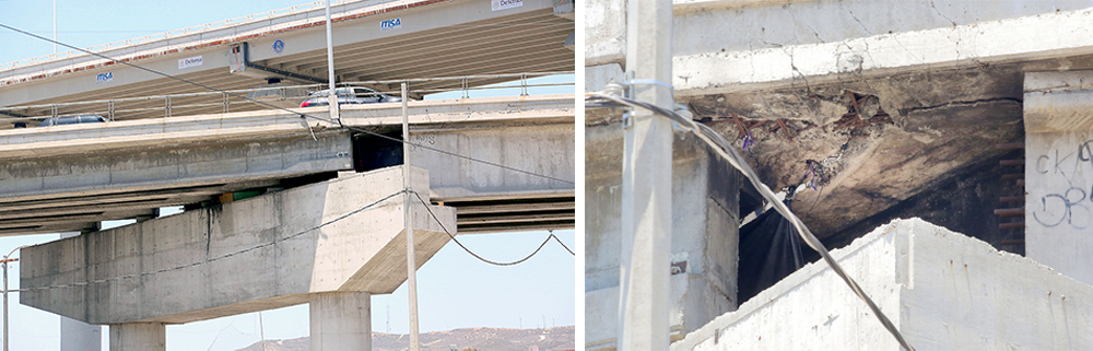 Reportan separación de viguetas y falta de mantenimiento en puente de Cuesta Blanca
