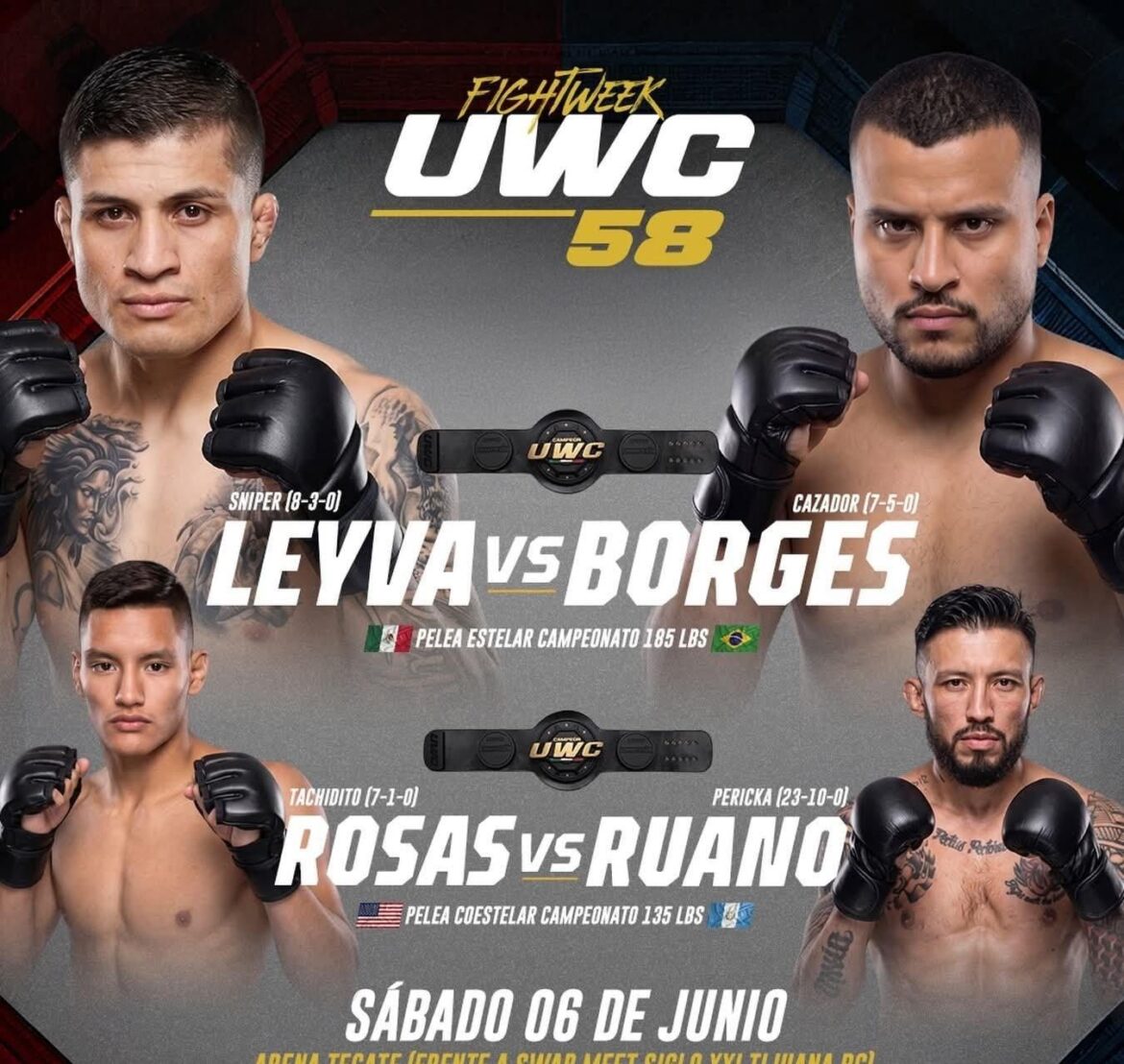 UWC 58 presenta dos peleas de campeonato este domingo en Tecate