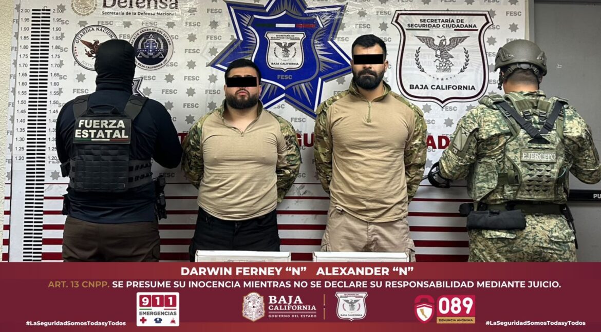 Detención de presuntos criminales colombianos en Mexicali