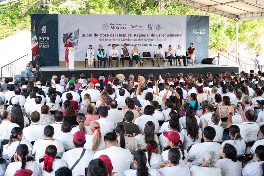 Colocan primera piedra de nuevo hospital del IMSS en Manzanillo con inversión de más de 1,900 mdp