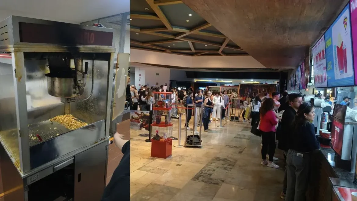 Evacúan a 220 personas en cine de Santa Fe por incendio en máquina palomera