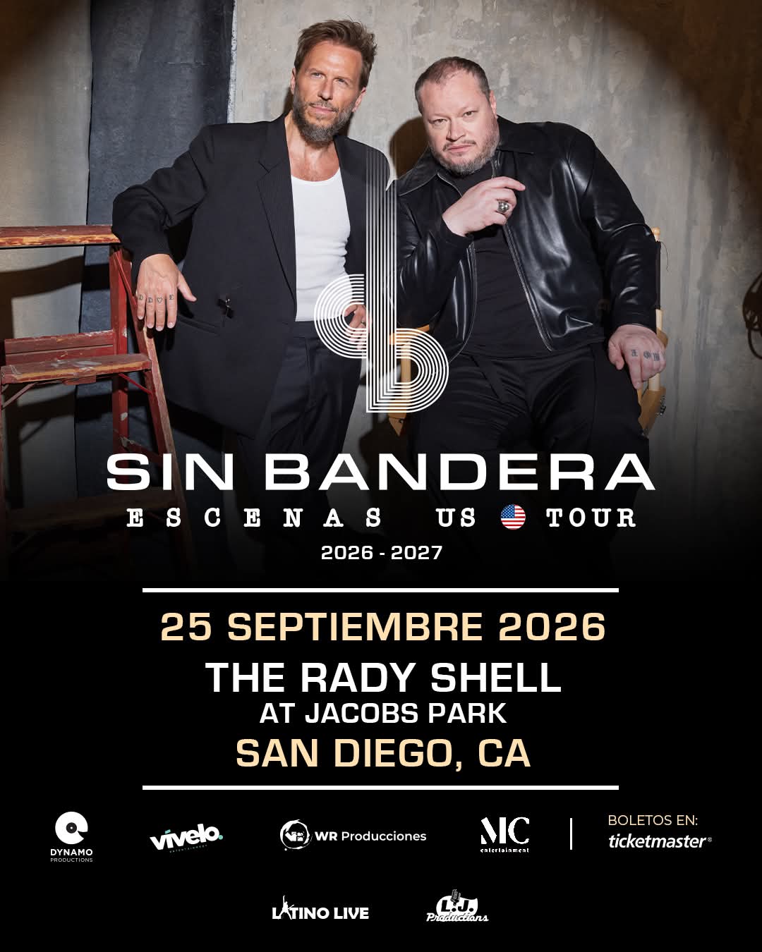 Sin Bandera anuncia concierto en San Diego para septiembre