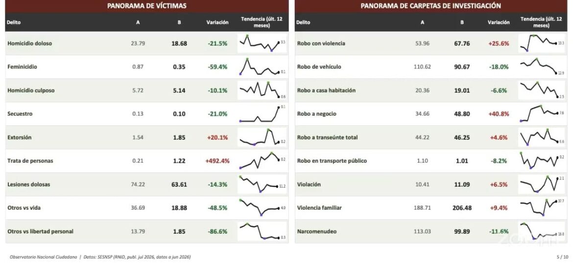 Observatorio Nacional Ciudadano acusa al gobierno de ‘maquillar’ cifras de seguridad y ocultar homicidios
