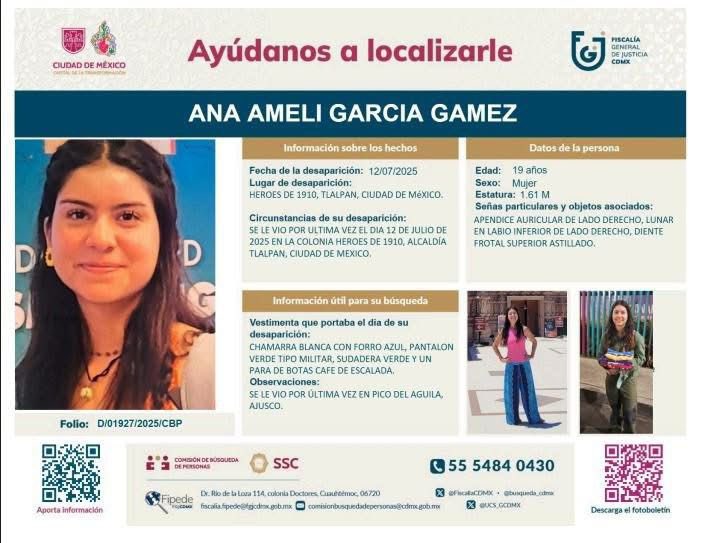 Clara Brugada se reúne con madre de Ana Amelí García a un año de su desaparición