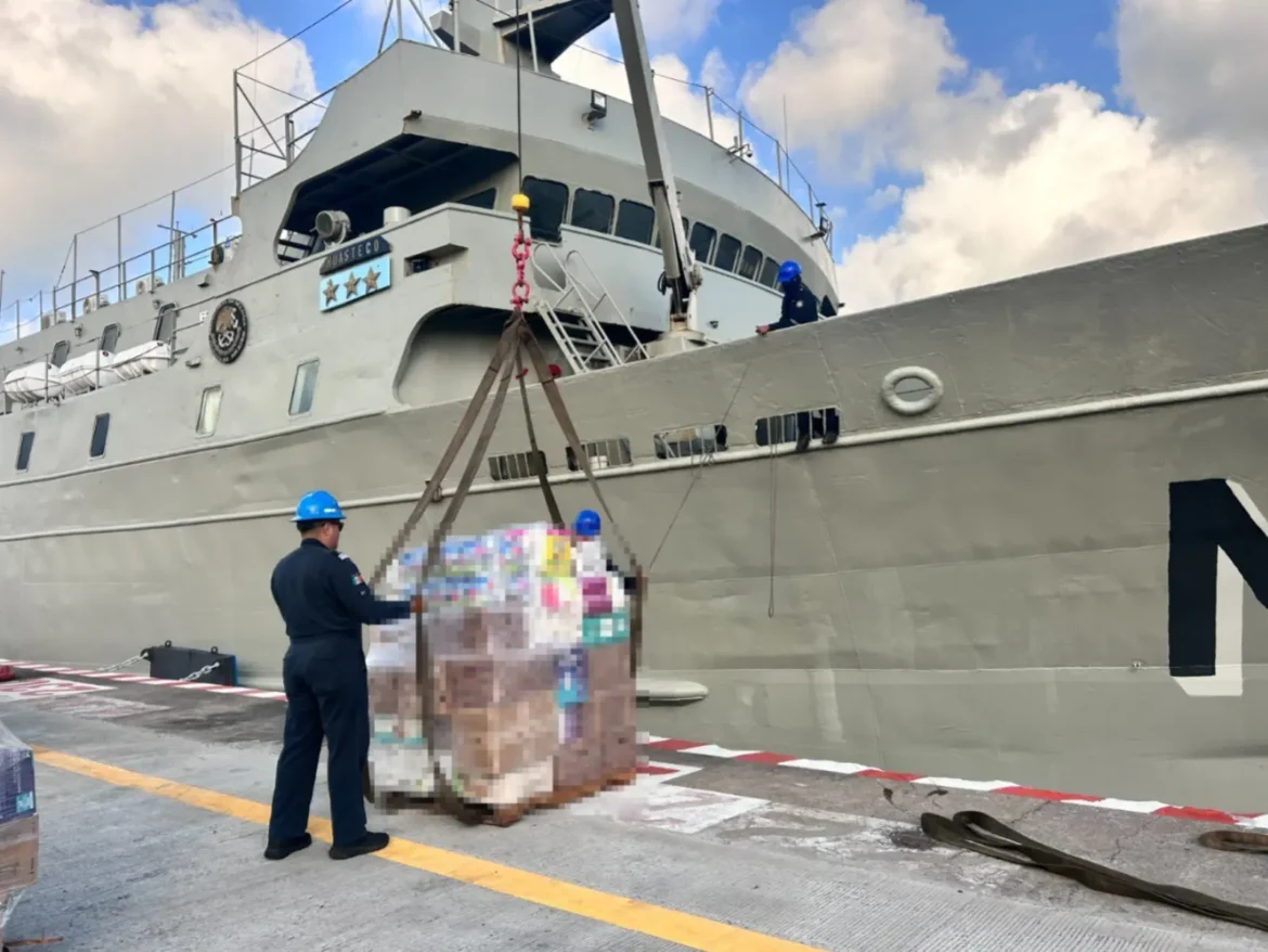 México envía segundo cargamento marítimo con 718 toneladas de ayuda a Venezuela